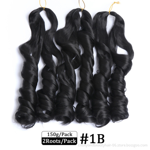 Wholesale Synthetic Hair Extensions Loose Long Wavy Crochet Braid Hair Pre Stretched OmbreWavy Braiding Hair For Black Women